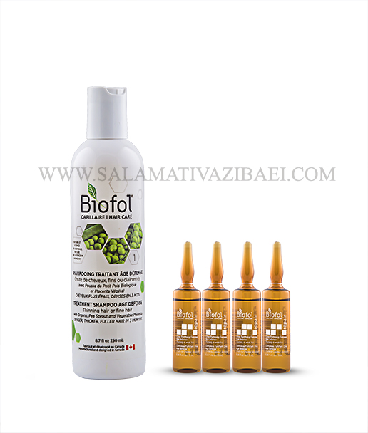 پکیج ضد ریزش و رشد مجدد مو پکیج بایوفول کانادا (شامپو + 4ویال شوک) BIOFOL