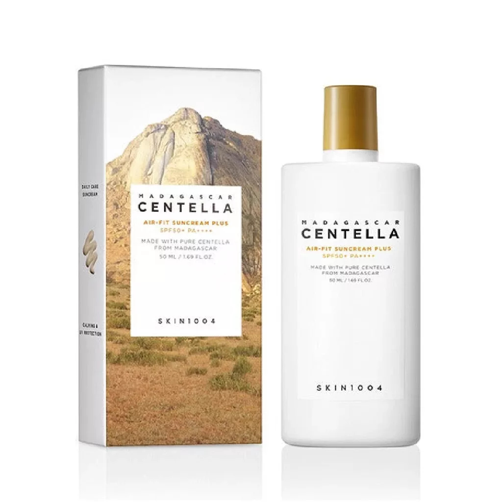 ضد آفتاب فلوئیدی ایر فیت پلاس سنتلا اسکین 1004 SPF50 رنگ لایت حجم 50 میل SKIN 1004 – Madagascar Centella Air-Fit Suncream Plus