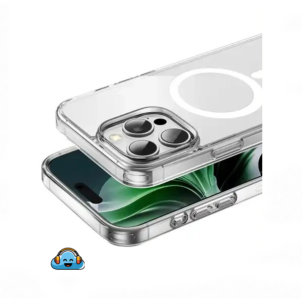قاب مگ سیف کریستال شفاف آیفون 16 Green Lion MagSafe Crystal Clear Case For IPhone