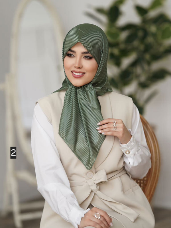 روسری تکرنگ ژان ژان قواره کوچک کد ۷۲۰ - 2