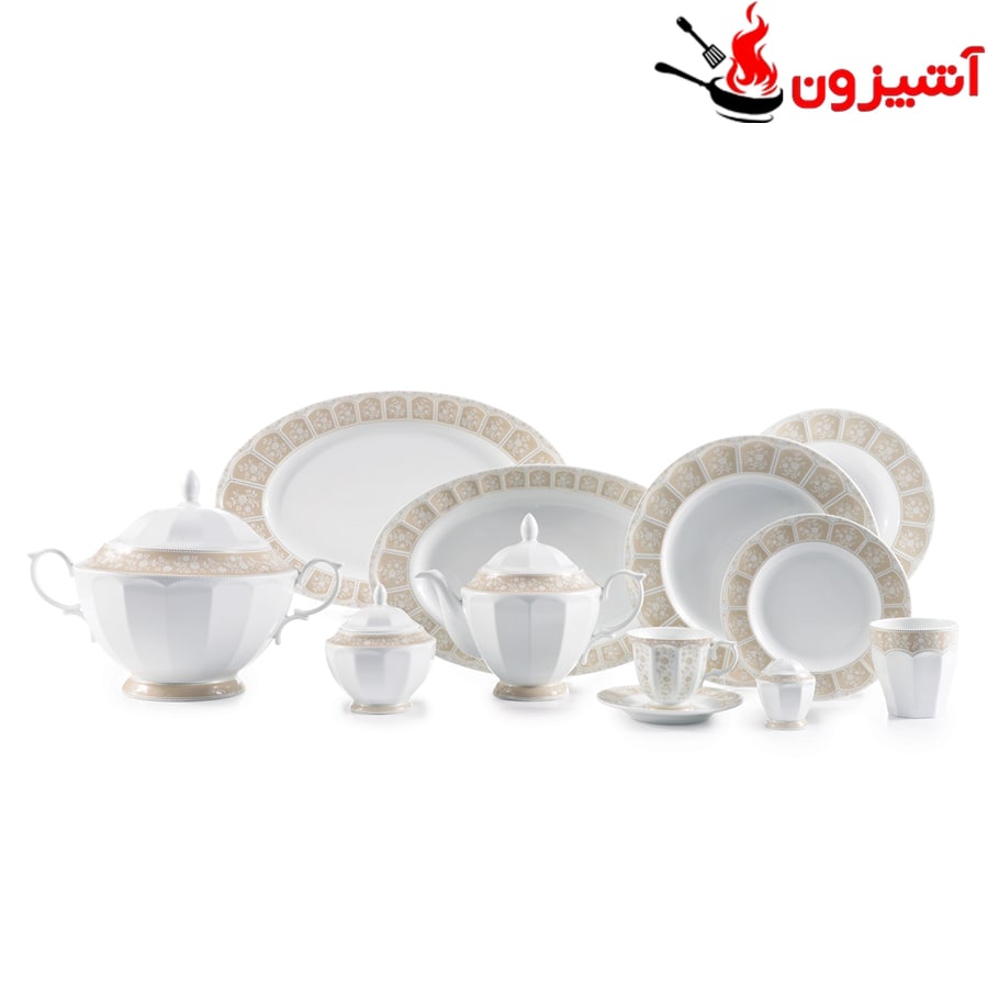 سرویس 103 پارچه 12 نفره طرح آرتمیس کرم