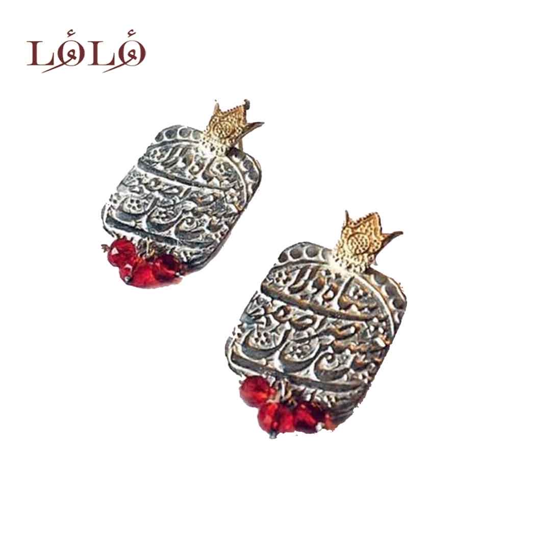 گوشواره نقره تاج و سکه