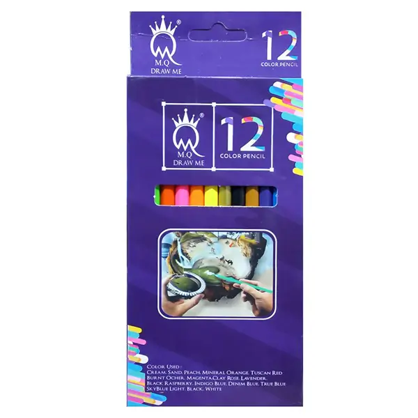 مداد رنگی 12 رنگ آرتیست ام کیو عمده بسته 12 عددی (کپی)
