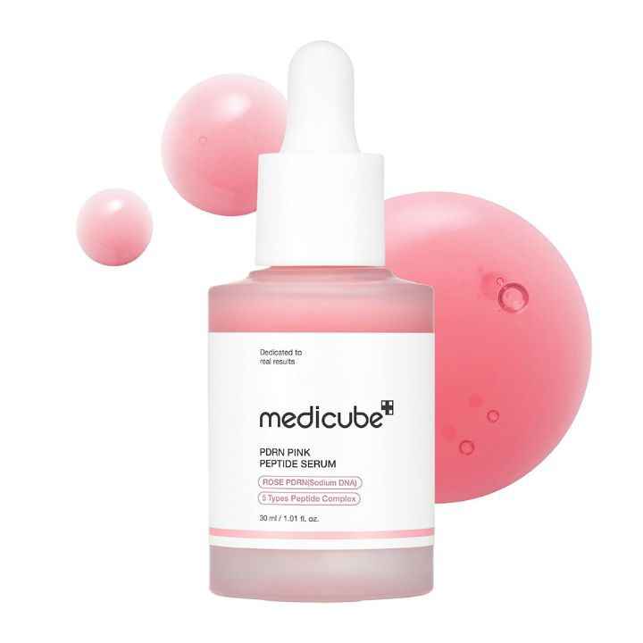سرم صورتی پپتاید Medicube PDRN | تقویت کلاژن، ترمیم و آبرسانی عمقی پوست