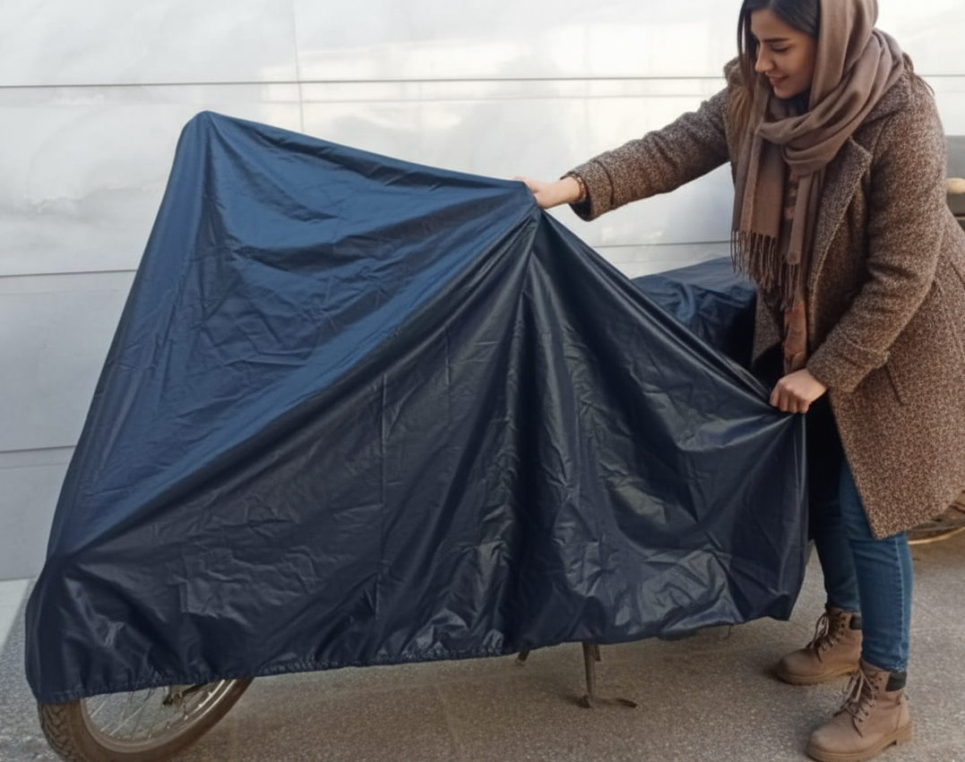 چادر ثابت موتور سیکلت رنگ سرمه ای