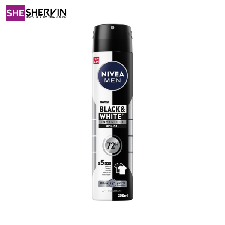 اسپری مردانه نیوآInvisible Black & White Original اینویزیبل بلک اند وایت اورجینال200میل72h