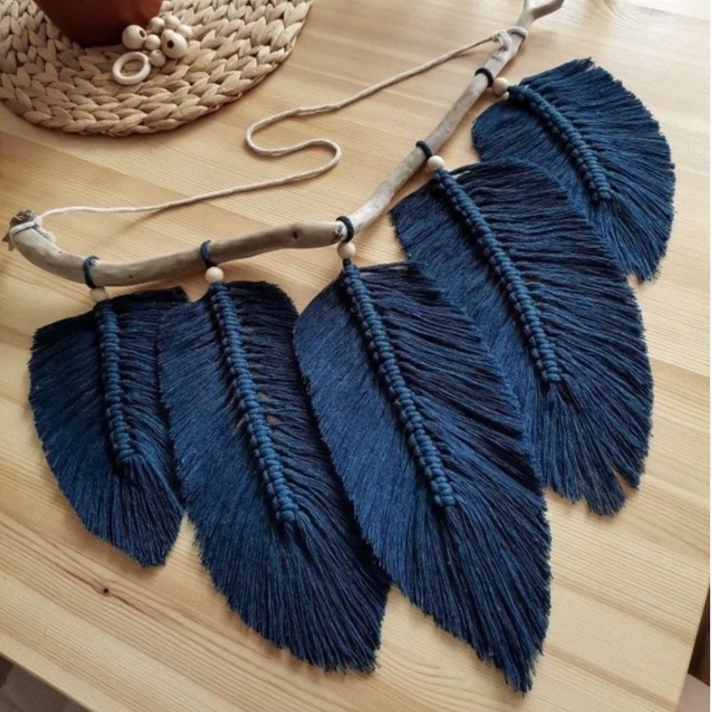دیوارکوب برگ مکرومه بافی کد 22