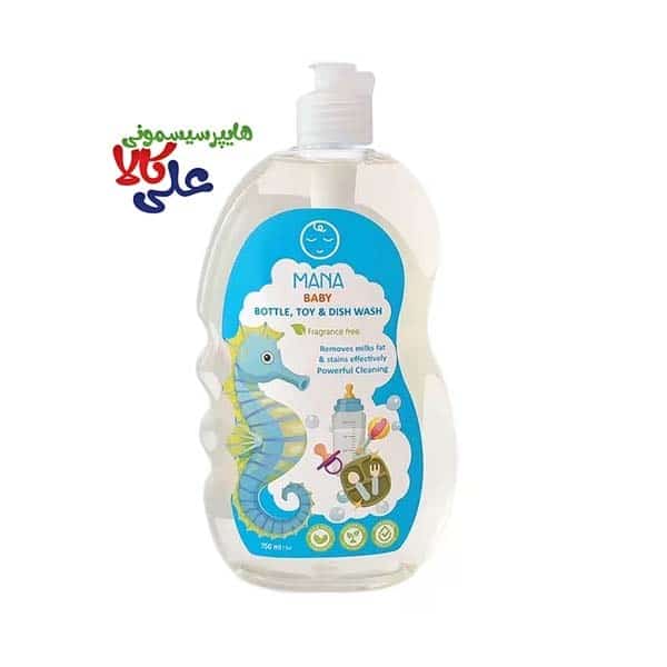مایع شستشوی و استریل شیشه شیر و ظروف کودک مانا مدل درب ساده