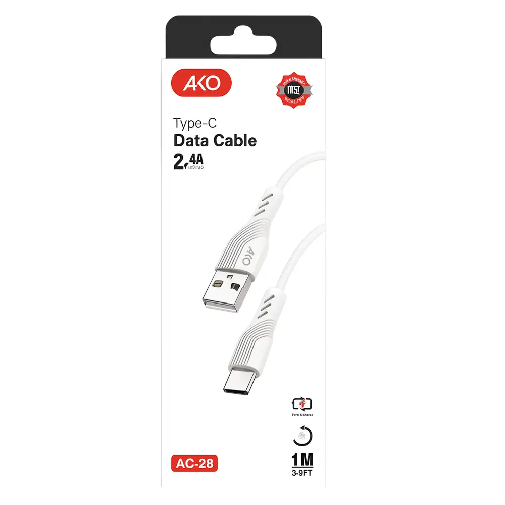 کابل شارژ و انتقال داده AKO AC-28 فست شارژ مقاوم