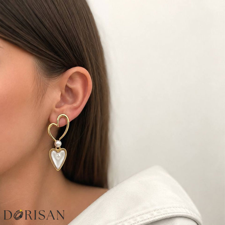 گوشواره طلایی قلب دفرمه