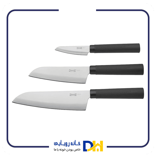 کارد ۳سایز دسته مشکی ایکیا FÖRSLAG