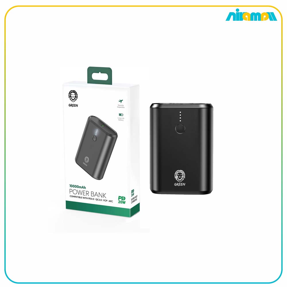 پاوربانک گرین لاین مدل Green PD 20W ظرفیت 10000 میلی آمپر