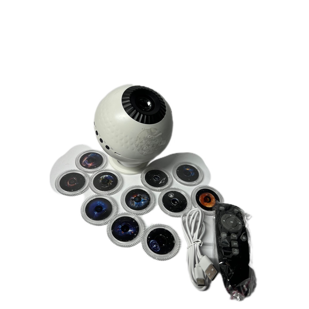 پروژکتور چراغ خواب کهکشانی مدل Galaxy Projector با اسپیکر بلوتوثی و 12 اسلاید نجومی