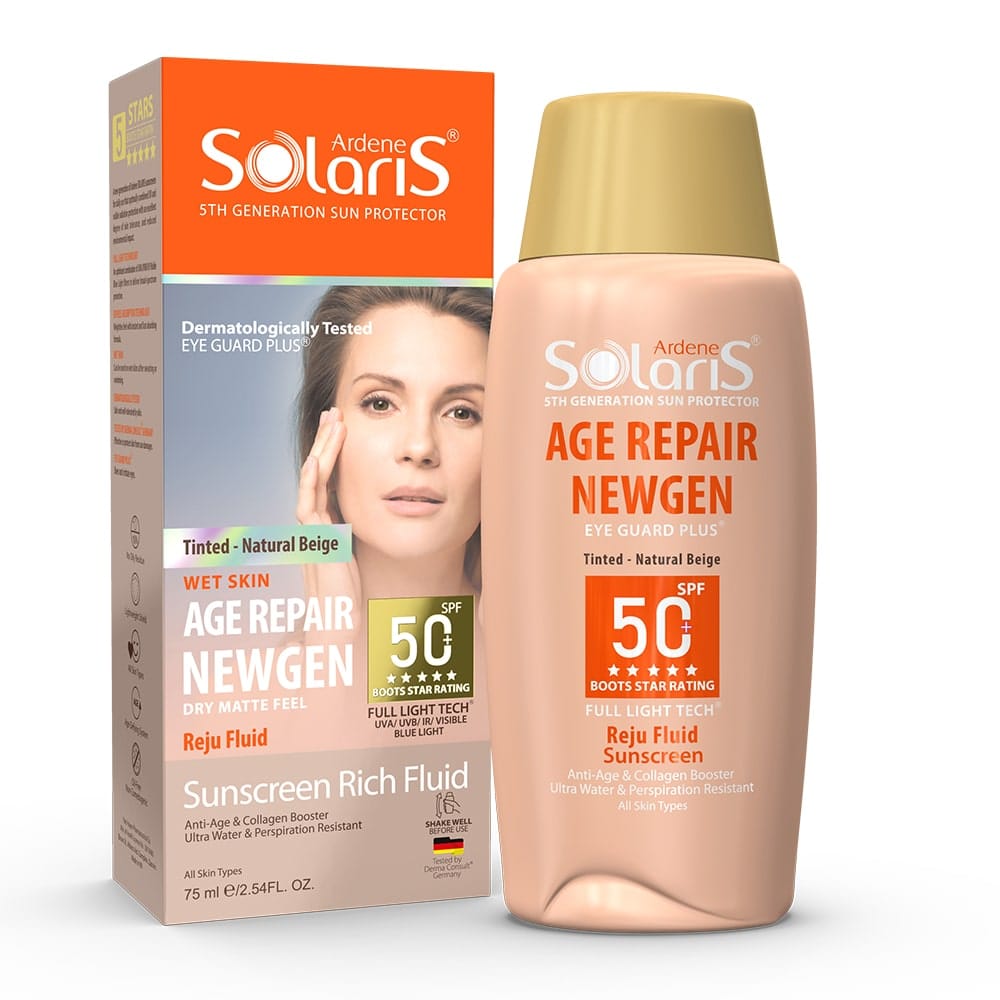 فلوئید ضد آفتاب ایج ریپیر نیوژن SPF50 آردن سولاریس بژ طبیعی
