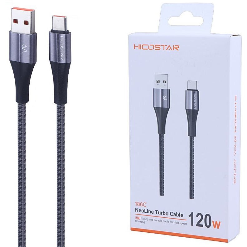 کابل تایپ سی فست شارژ 120 وات هایکو استار 186C