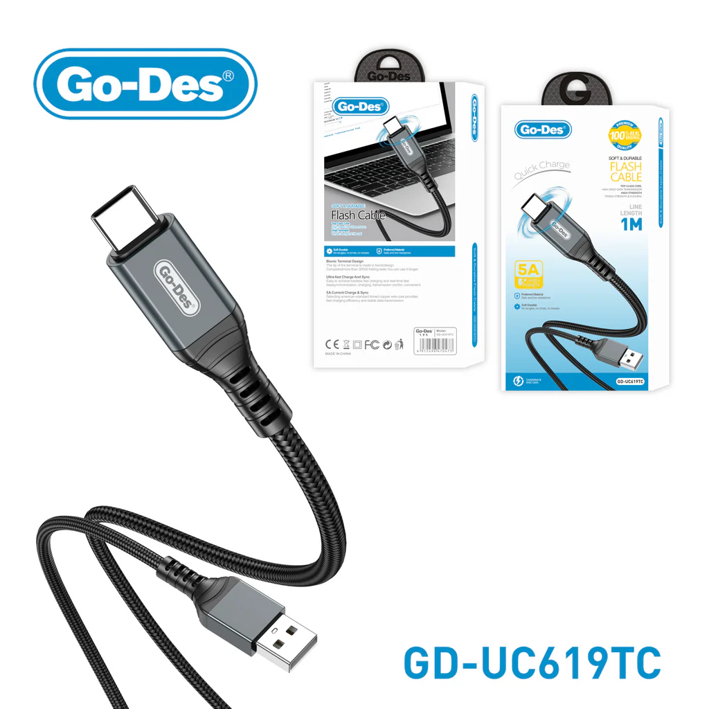 کابل فست شارژ گودس مدل GD-UC619TC