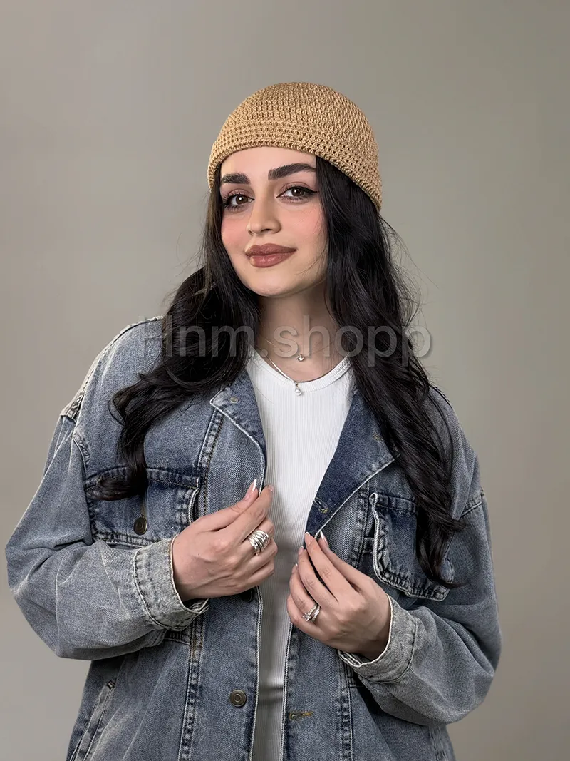 کلاه قلاببافی لئونی - نسکافه‌ای