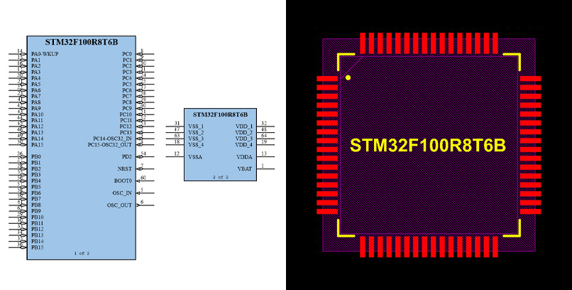 فوت پرینت STM32F100R8T6B