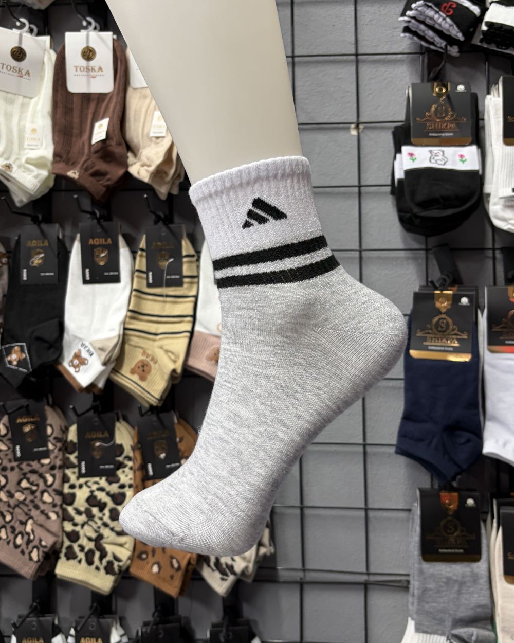جوراب نیم ساق دو رنگ adidas شیکپا