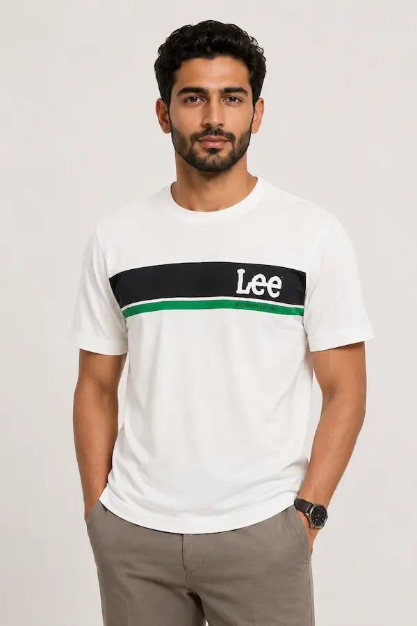 تیشرت مردانه نخی Lee مدل Regular Fit یقه گرد