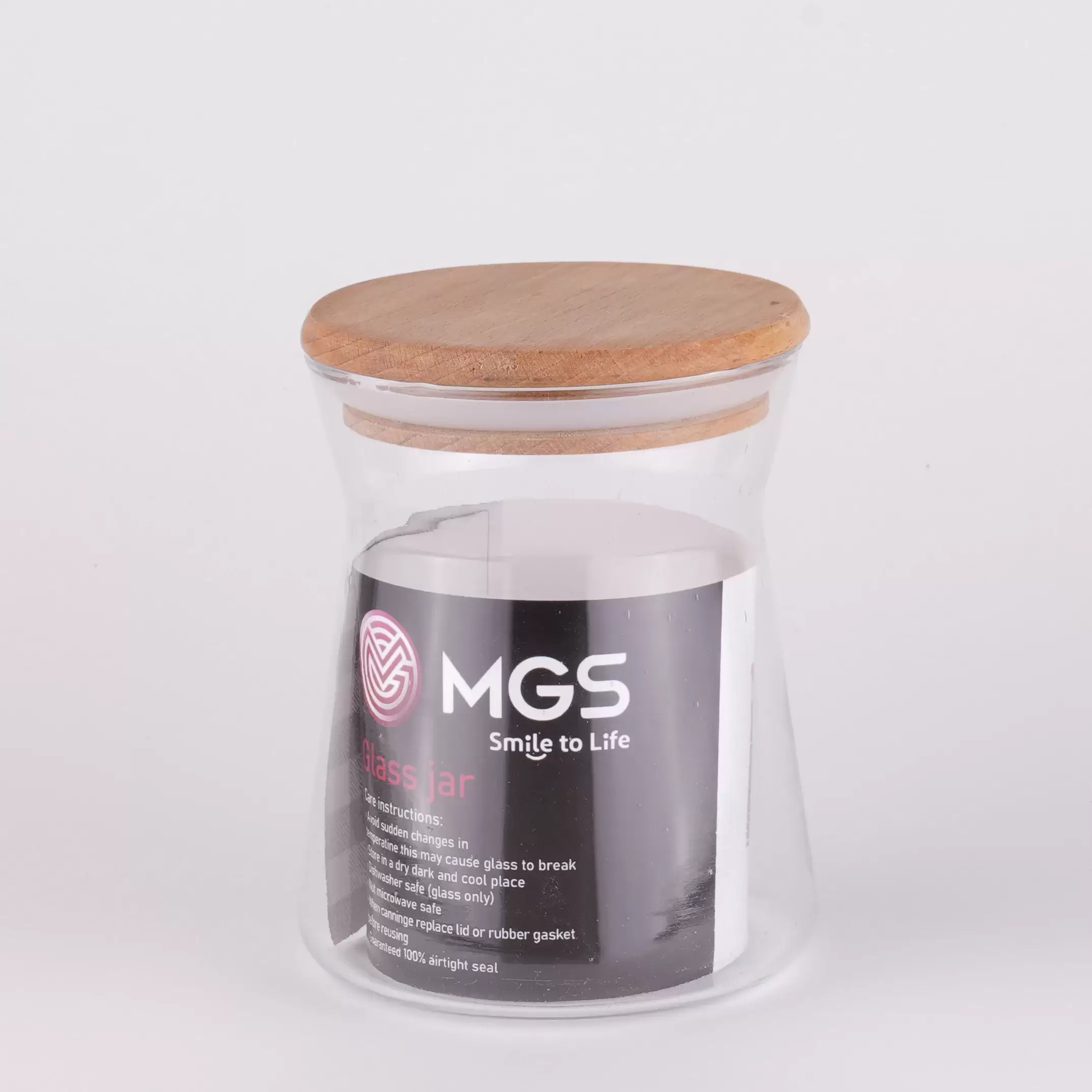 جاحبوبات شیشه ای بادرب چوبی MGS 300CC ، کد B300W