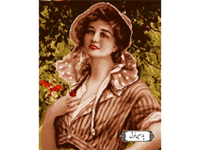 نخ و نقشه تابلو فرش آموزشی طرح دختر - کد NA7012