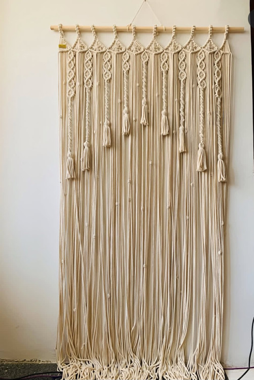 پرده مکرومه کد 116 برند گره چی و رنگ دلخواه