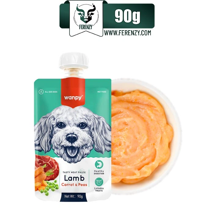 پودینگ سگ ونپی طعم بره حاوی هویج و نخودفرنگی وزن 90 گرم Wanpy Lamb & Carrot & Peas