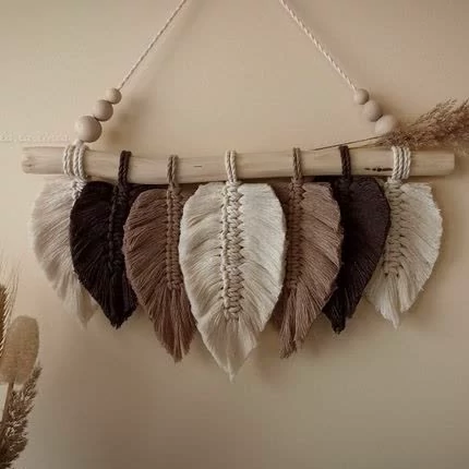 دیوارکوب برگ مکرومه بافی