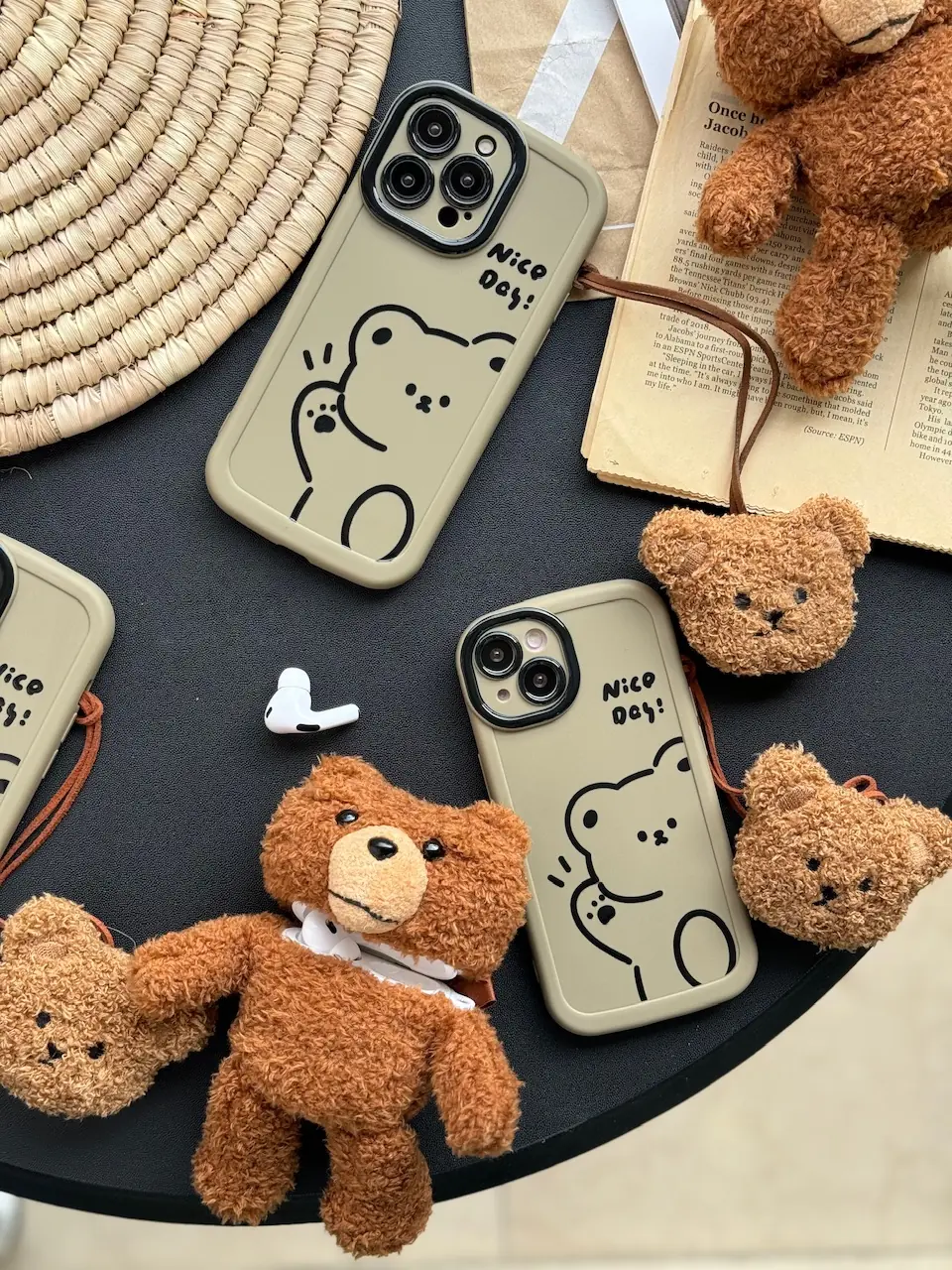 قاب Teddy bear Nice Day با آویز عروسکی