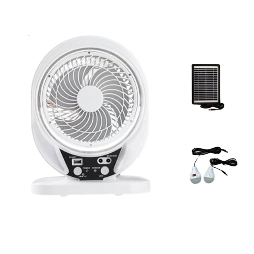 پنکه شارژی خورشیدیROCK LIGHTمدل RL-F-8002