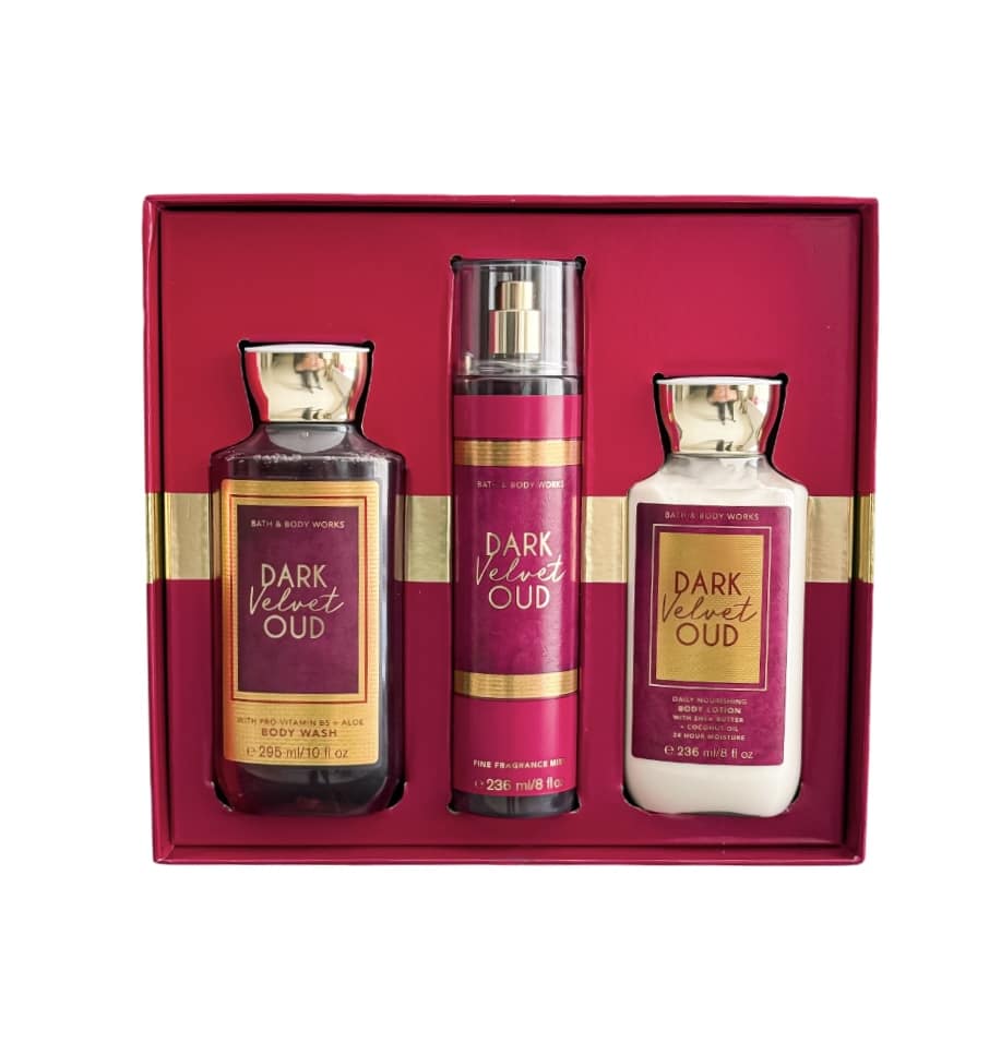 ست هدیه زنانه دارک ولوت عود بث اند بادی ورکس _ لوسیون بدن ، بادی میست ، بادی واش Bath & Body Works Dark Velvet Oud