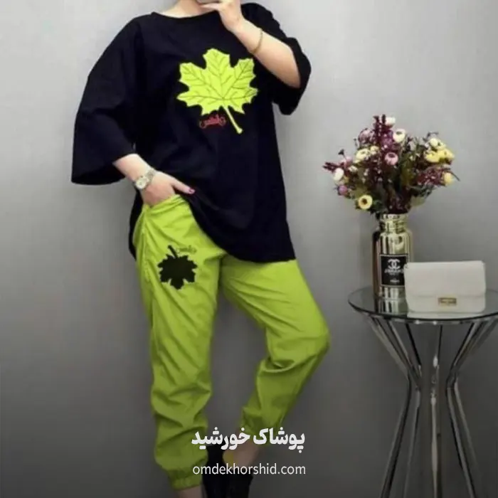 ست  تیشرت شلوار برگ
