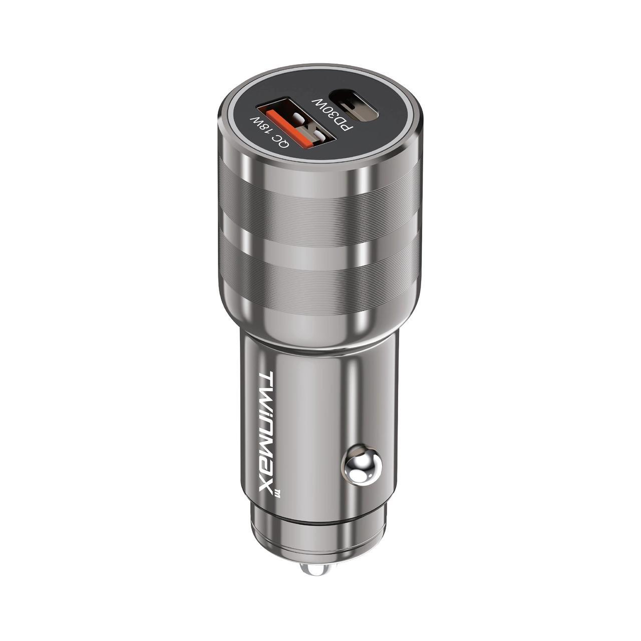 شارژر فندکی PD و فست دو پورت TwinMax مدل MX-28 48W - مشکی