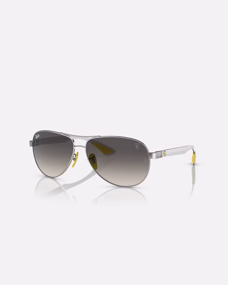 عینک آفتابی اسپرت ریبن مدل RayBan RB8331M - فريم نقره اي دسته طوسي عدسي هايلايت مشكي فراري