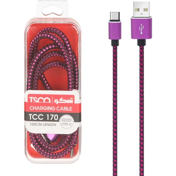 خرید‌کابل شارژ و دیتا فست کنفی TSCO Type-C مدل TCC 170 - بنفش‌تاپ‌گارد