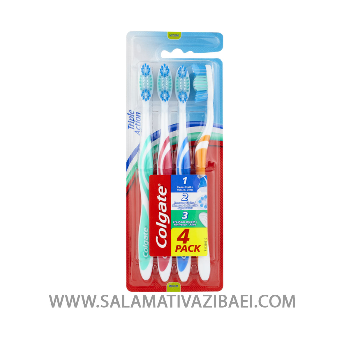 مسواک Colgate سه کاره 4 قلو مدل Triple Action-مسواک Colgate ساخت آمریکا