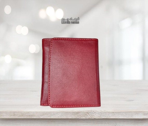 کیف جیبی دکمه چرم طبیعی زنانه