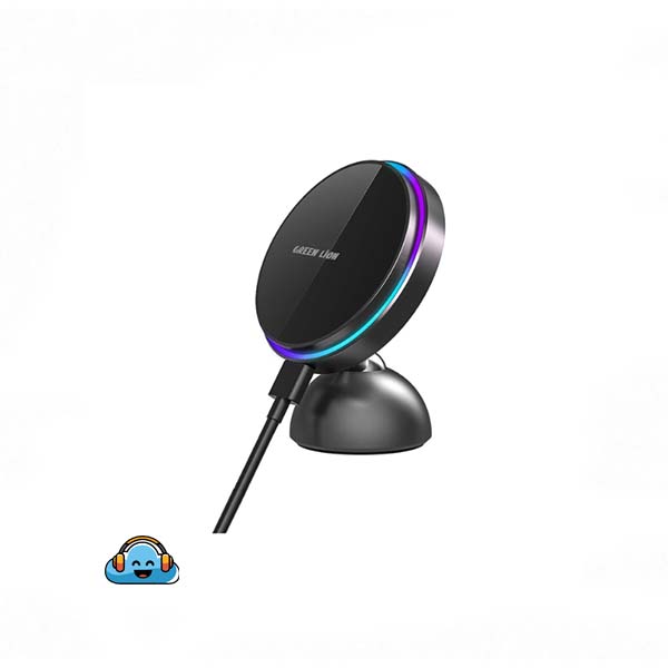 هولدر و شارژر وایرلس خودرو گرین لاین مدل Green Lion Magprime Car Charger Holder