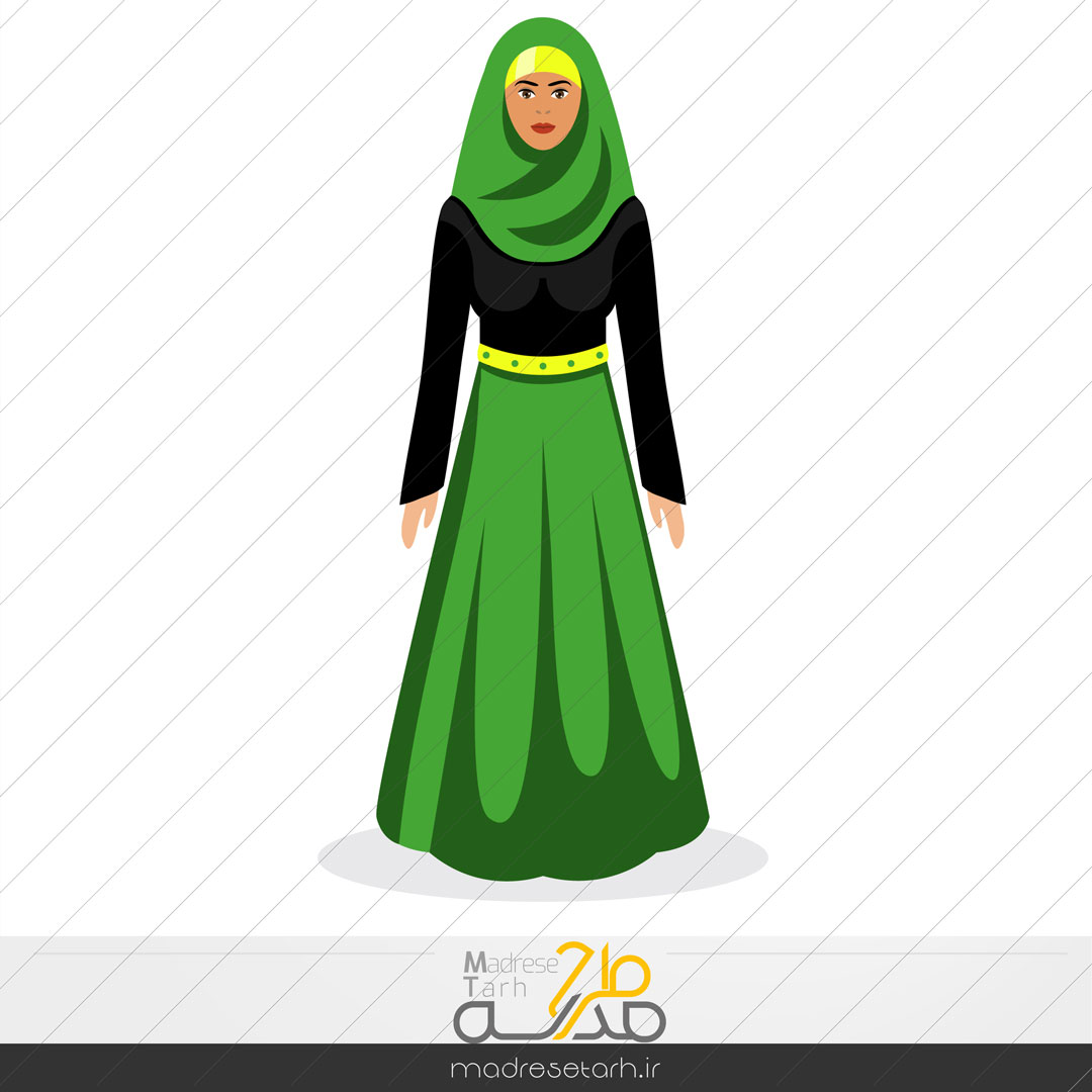 وکتور لایه باز دختر با حجاب