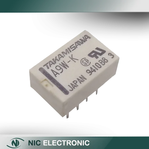 رله 9V مینیاتوری 10 پایه ژاپنی مارک TAKAMISAWA کد A9W-K