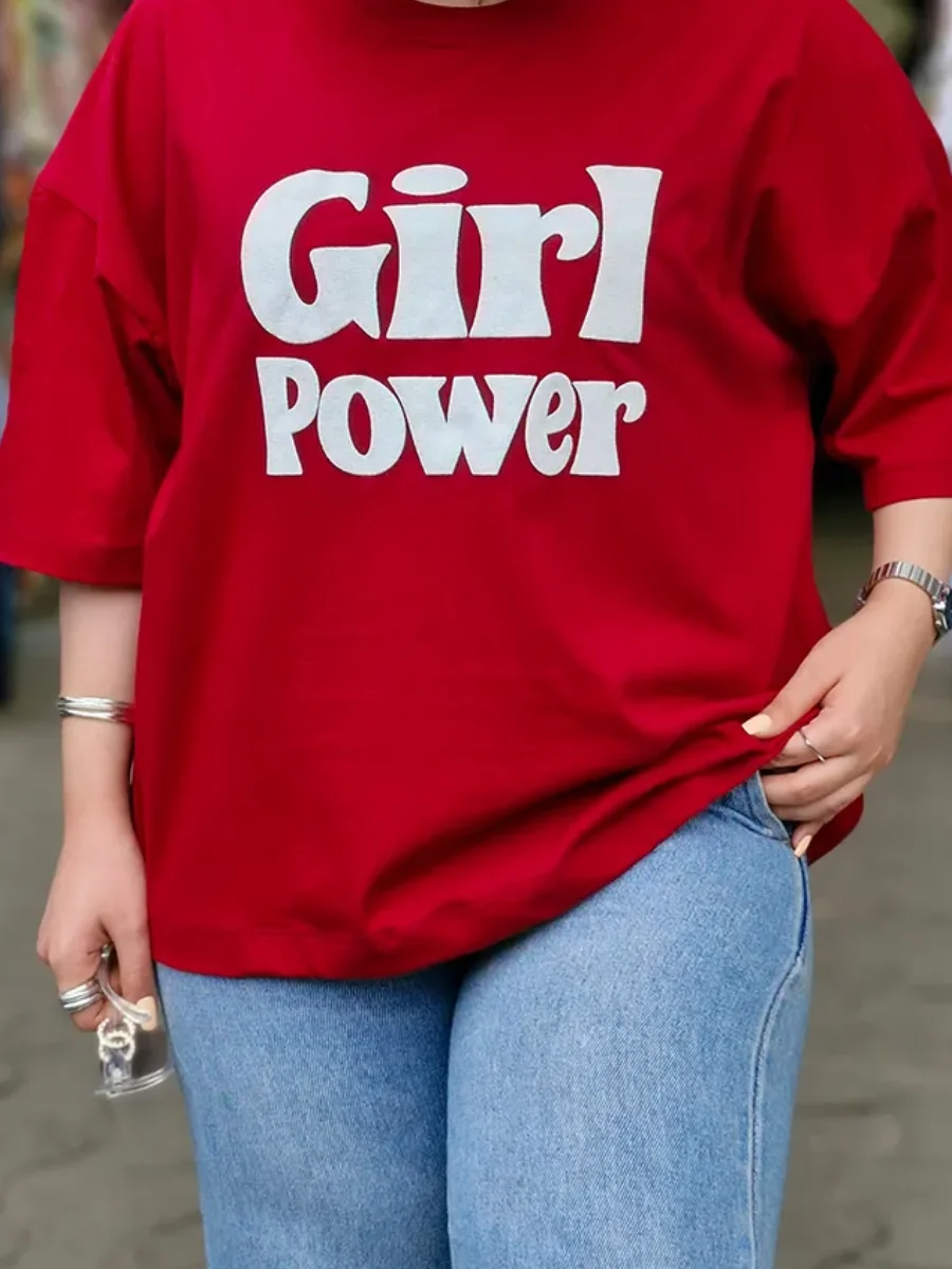 تیشرت لانگ girl power