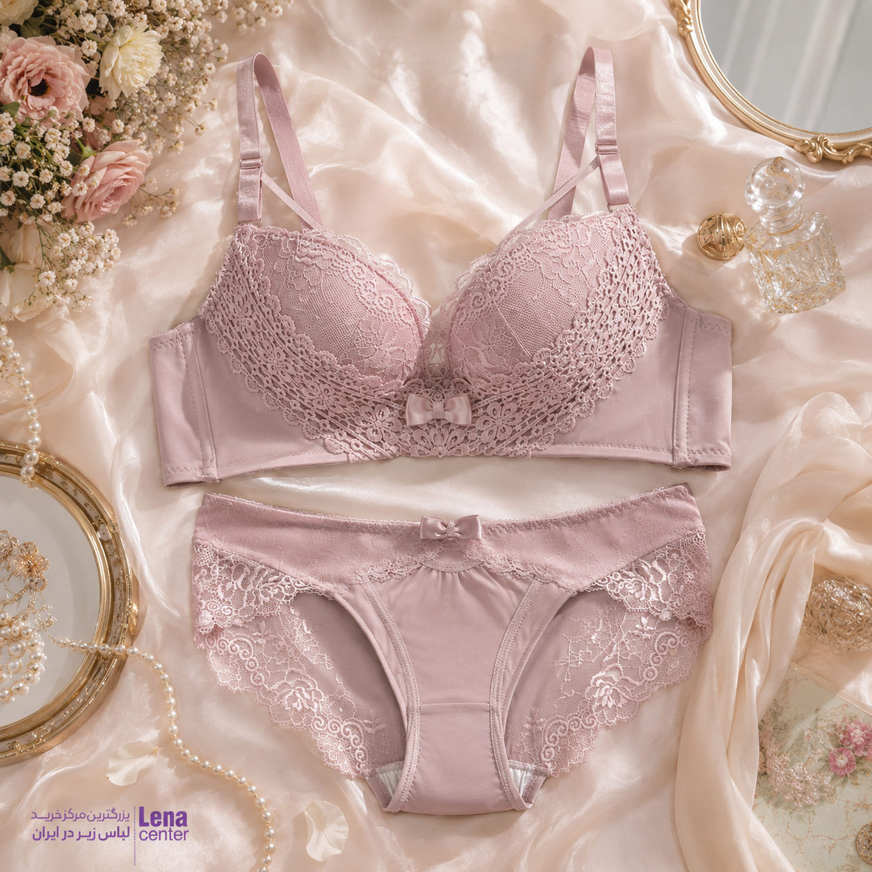 ست شورت و سوتین زنانه جلو پاپیون