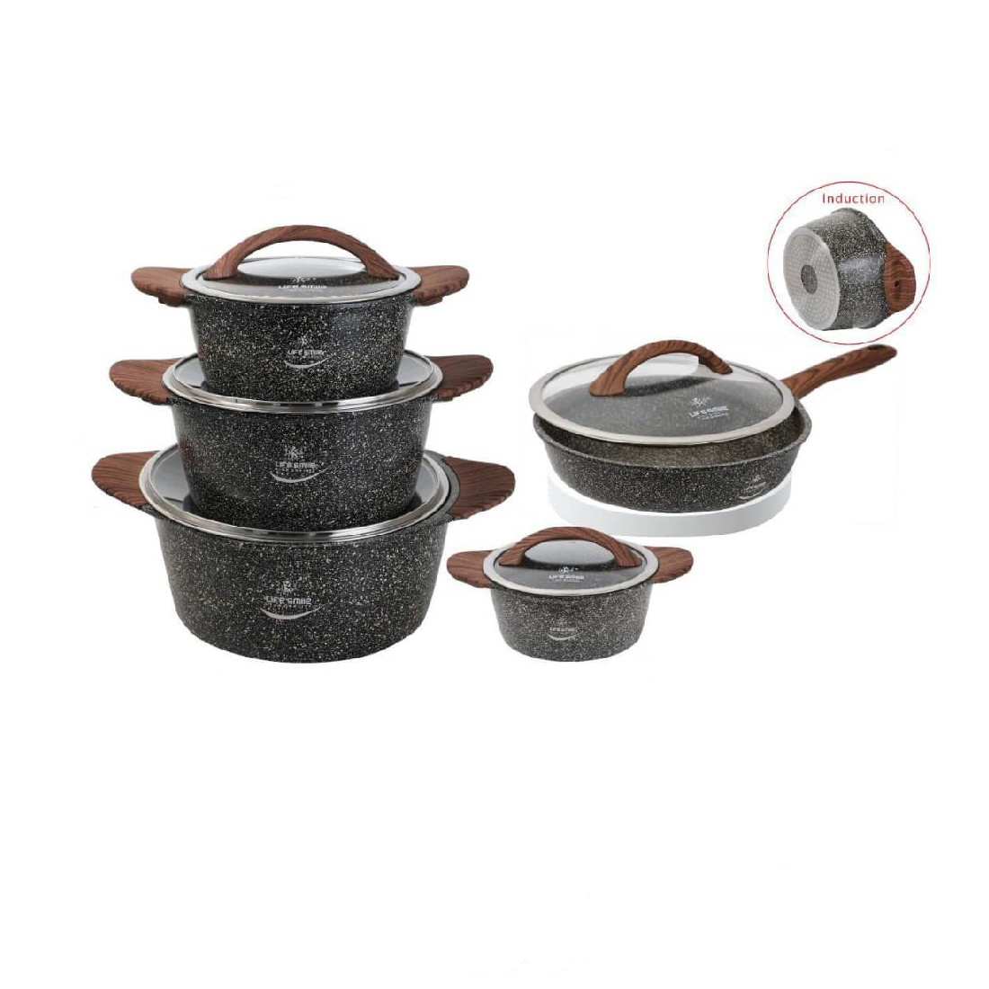 سرویس قابلمه 10 پارچه گرانیت لایف اسمایل مدل LIFEP5-10