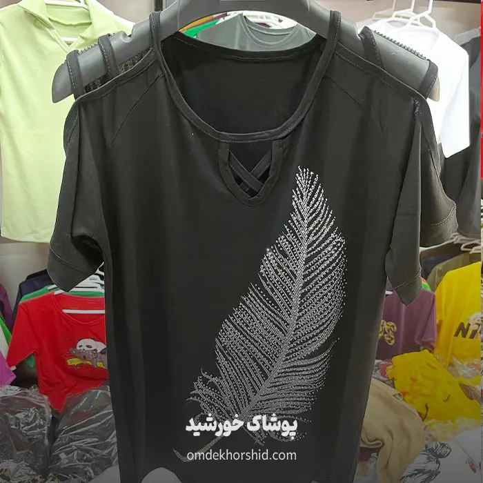 تیشرت مشکی نگینی کد 6