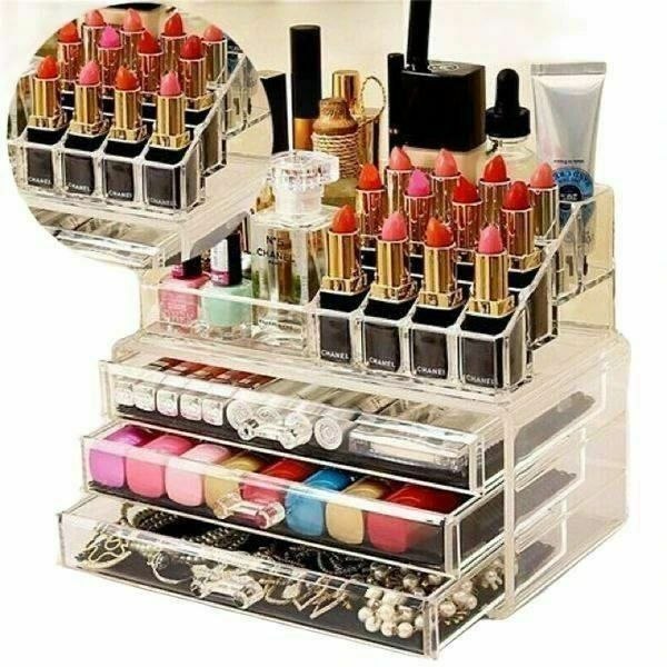 باکس لوازم آرایشی اکرولیک ۳ کشو | Acrylic Makeup Organizer 3 Drawer