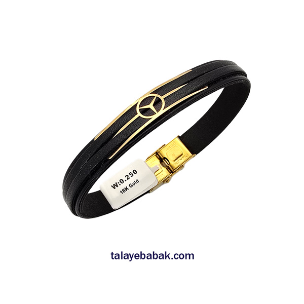 دستبند چرم و طلا بنز DM110