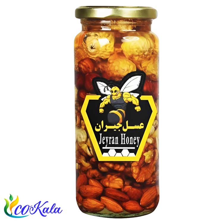 عسل طبیعی هفت مغز شیشه ای جیران 650 گرمی