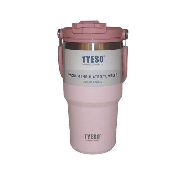 تراول ماگ آسان نوش دسته دار 600 میل تایسو Tyeso رنگ صورتی