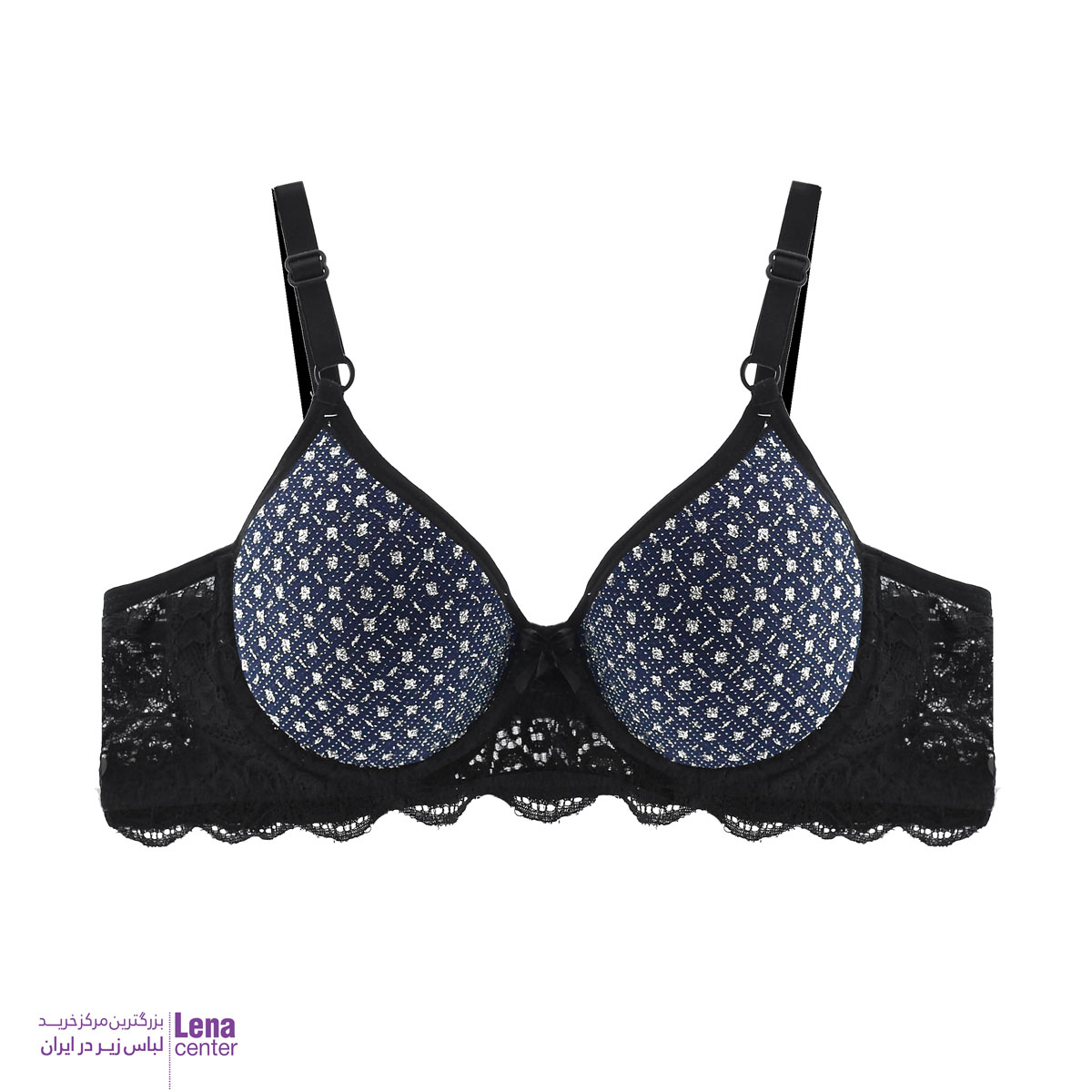 سوتین زنانه اسفنجی نیم کاپ زری دار